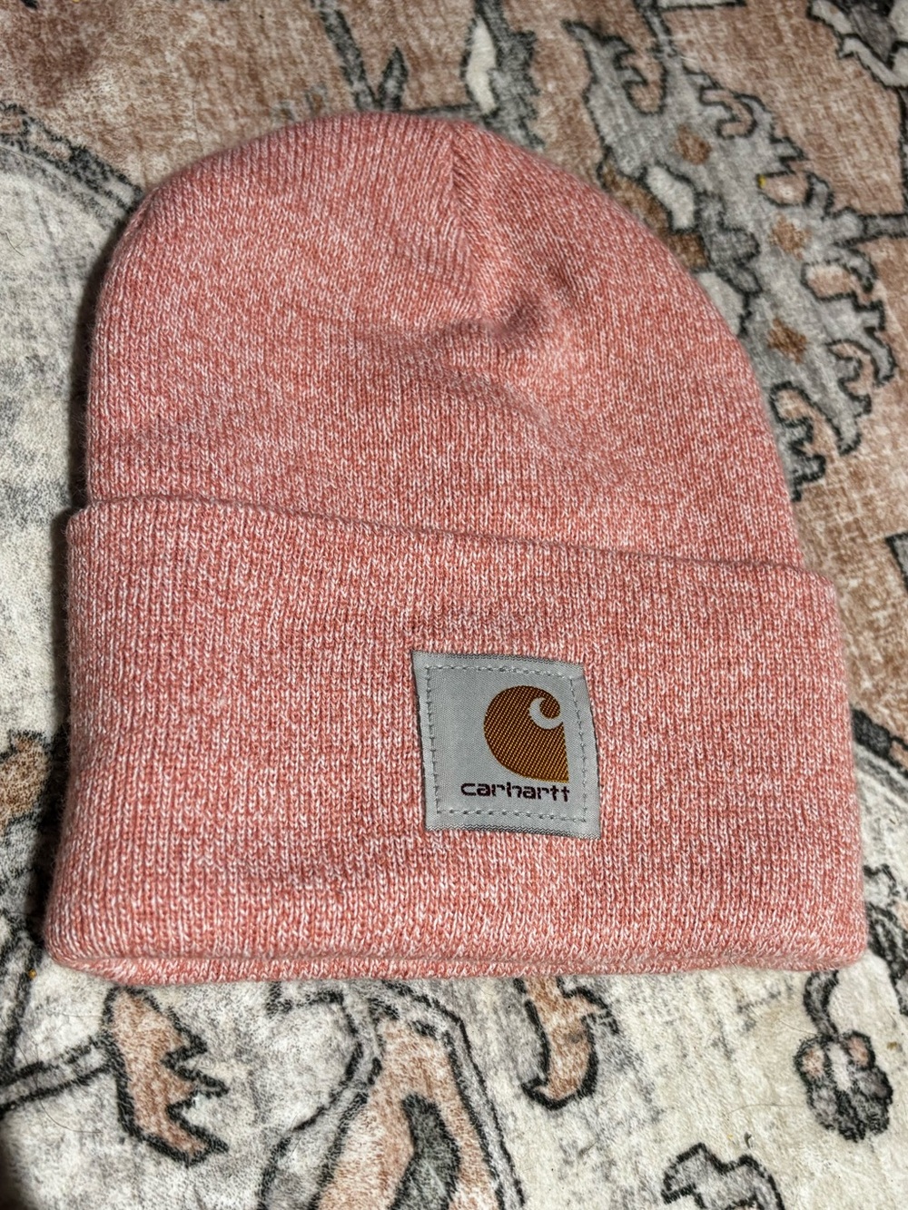Carhartt Kids Heather Pink Cuffed Beanie